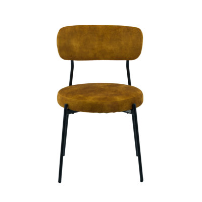 2 Wyoming Velvet Dining Chairs With Black Metal Legs