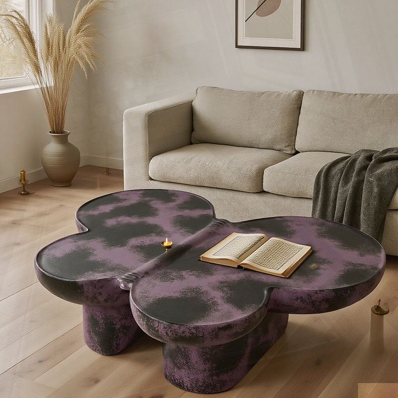 Table basse style papillon, Mauve / Noir