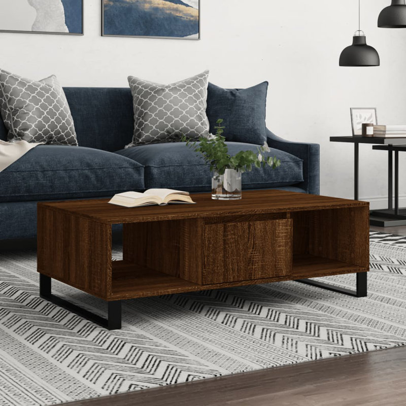 17 Stories Coffee Table 104X60x35 Cm Engineered Wood, Brown Oak
