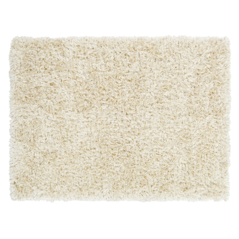 Tapis de zone ivoire poils longs lurex fait main Alkmaar