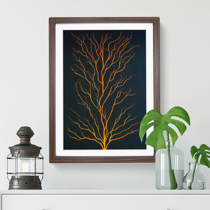 Classical Tree No.3 - Single Picture Frame Print, 34cm H x 25cm W x 2cm D, Walnut