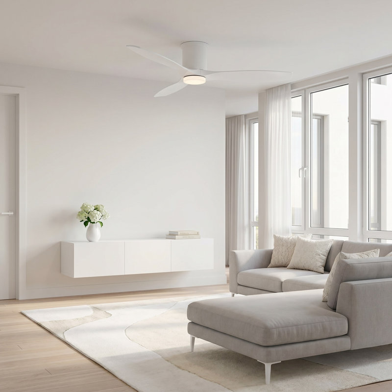 Collins Smart LED Ceiling Fan, Matte White, Matte White