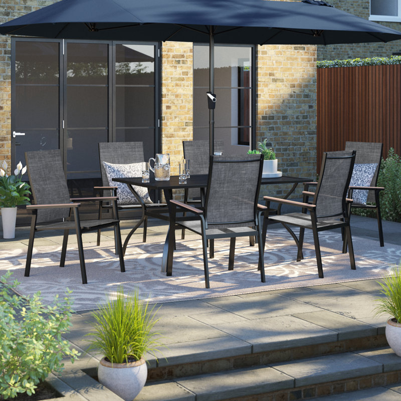 6 - Person Patio Dining Set with, Navy