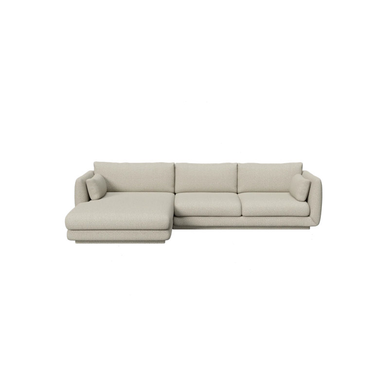 Bloom 3-Seater Sofa W/Chaise Lounge Left & Plinth, Light Gray Cane-line Ambience, 29.6" H x 122.1" W x 67" D