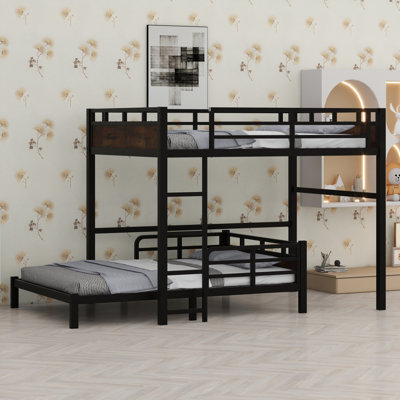 Metal Separable Bunk Beds With Raised Security Fence