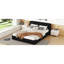 Grand lit tapissier noir - Fabrication pour matelas avec plateforme de protection