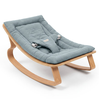 Comfy Cubs Baby Rocker for Ages 0-24 Months - Wooden Baby Recliner with Soft Removable Quilted Muslin Cotton Cushion by Comfy Cubs