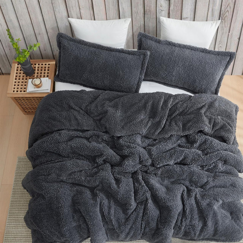 Ensemble d'édredon surdimensionné Coma Induction Unfluffin Believable, Édredon pour grand lit + 2 taies décoratives sta, Gris