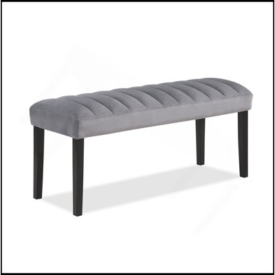 1pc gris noir banc salle à manger tissu de velours tissu d'ameublement de salle à manger meubles en bois