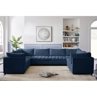 Hertling Velvet U-Shaped Sectional Reversible