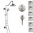 FORNO ACQUA AcquaSPA Shower Brushed Nickel 8in. 6-Function Shower Head, 3 Body Jets & 5-Function Handheld-116472686