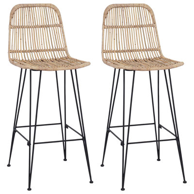 Wicker Bar Stool with Steel Frame