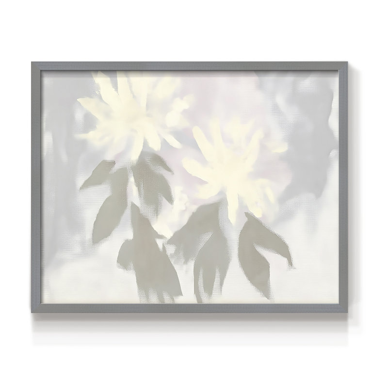 Série florale II - Reproduction encadrée - Restickable, H 11 po x l 14 po, Gris