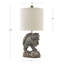 20.75" Bronze Fishing Bear Resin Table Lamp With Shade