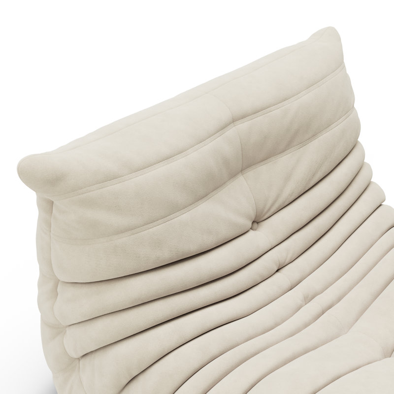 Méridienne à billes Danial, Microfibre/microsuède beige
