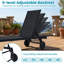  Chaise longue de patio avec roulettes, dossier réglable à 6 positions, siège extérieur respirant, noir