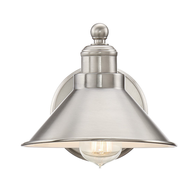 Luminaire de grange à intensité variable à 1 lumière Grethe, Nickel brossé