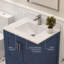 Meuble-lavabo en bois massif avec lavabo 30 po Maya - blanc, 2 portes à fermeture douce, 1 tiroir à pleine extension-999618342