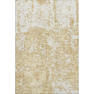 Premium Machine Washable Prisco Gold Rug