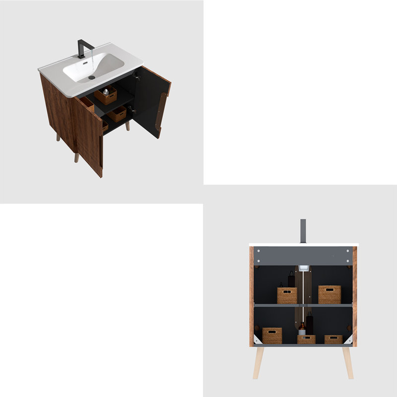 30"W Freestanding Bathroom Vanity With Sink