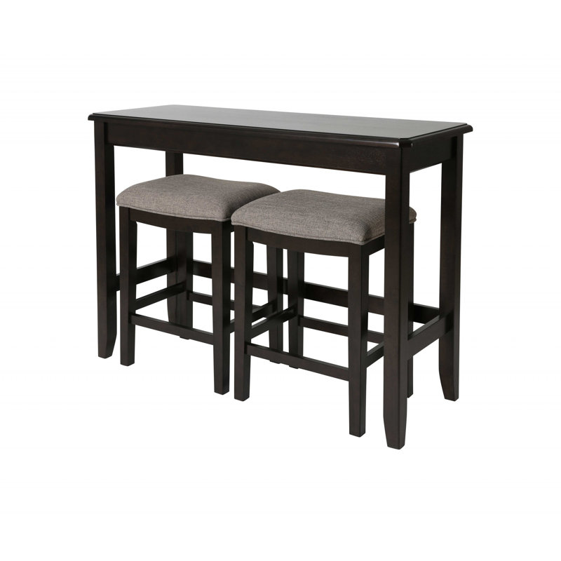 Table de bar rectangulaire en bois massif et manufacturé de 49 po Deljan, Noir