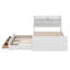 Lit en bois avec tête de lit (prises intégrées) - Conception extensible + lit gigogne simple et 3 tiroirs de rangement-118036958-118036959