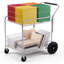 Chariot à dossiers roulant à 2 niveaux avec roulettes verrouillables, supportant une charge de 120 kg (264,55 lb), dimensions : 95,5 x 57 x 96,5 cm (37,6 x 22,4 x 38 po), chariot utilitaire robuste pour le rangement de dossiers.