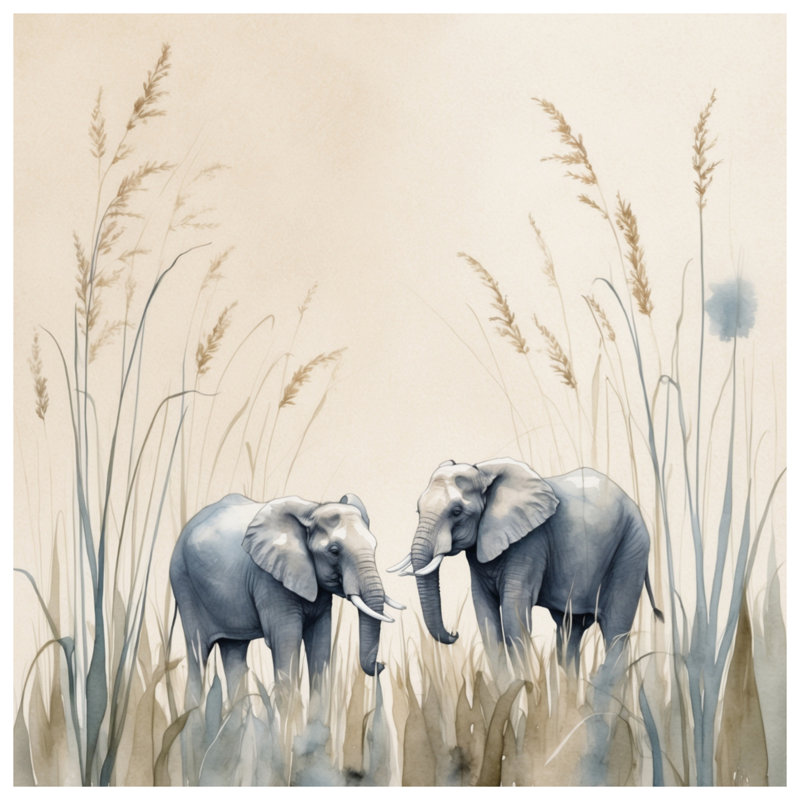 Elephants In Tall Grass Comforter, Twin Extra Long