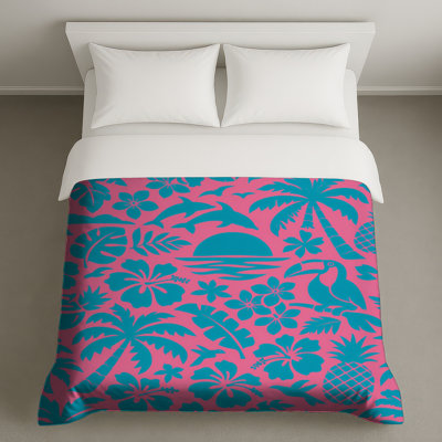 Housses de couette tropicales à motif hawaïen