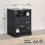 Table de chevet 2 tiroirs Yazeed, table de bout à 2 tiroirs de ferme avec rangement pour chambre à coucher, bureau, salon, l 16,75 po x l 18,75 po x H 24,5 po, noir-1514163480