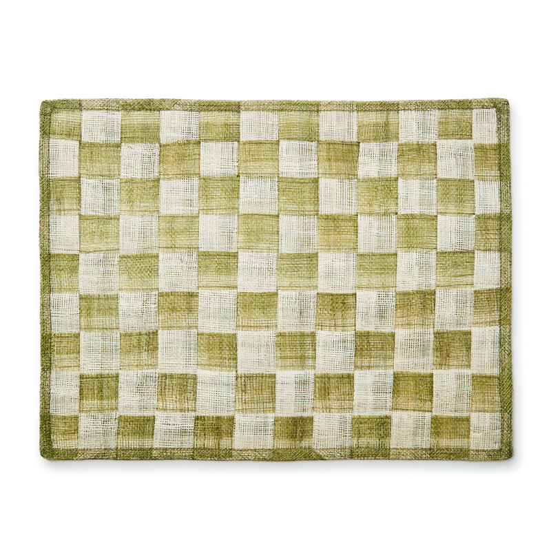 Black Sinamay Placemats, Set Of 4, Green