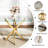 Square Glass Dining Table Set for 4, 36" Tempered Glass Top and 4 Velvet Upholstered Dining Chairs-1401760471-1401760469