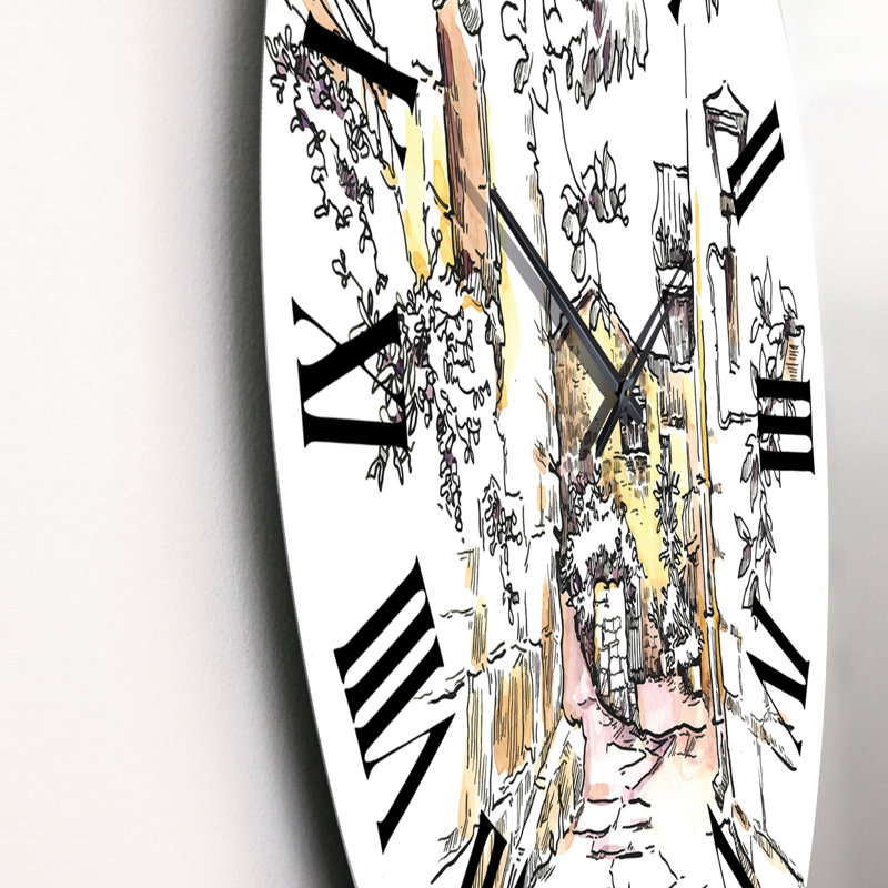 Horloge murale rétro Vintage Europe View, Moyen