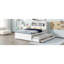 Lit plateforme double avec lit gigogne, tiroirs et prises USB, blanc-1869119467