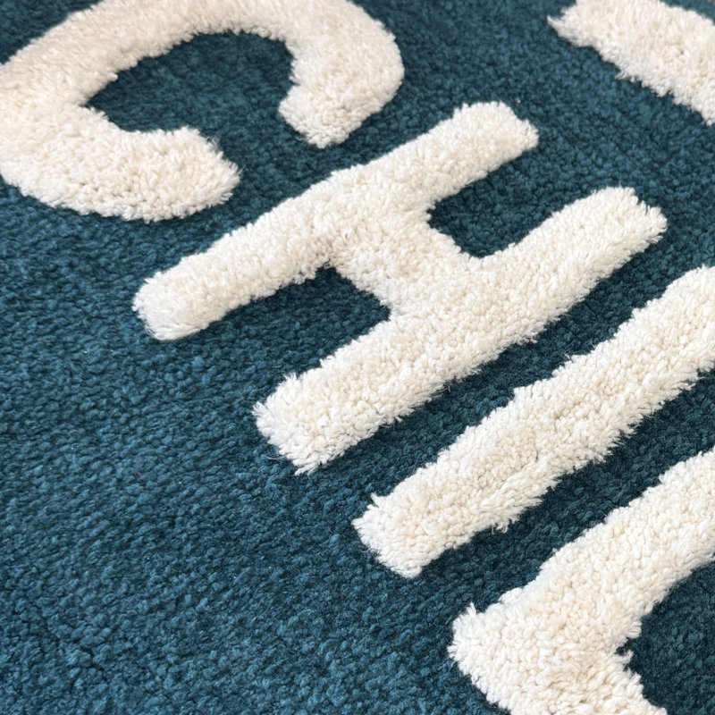 Chill Pill Oval Bath Rug, Teal;Blue