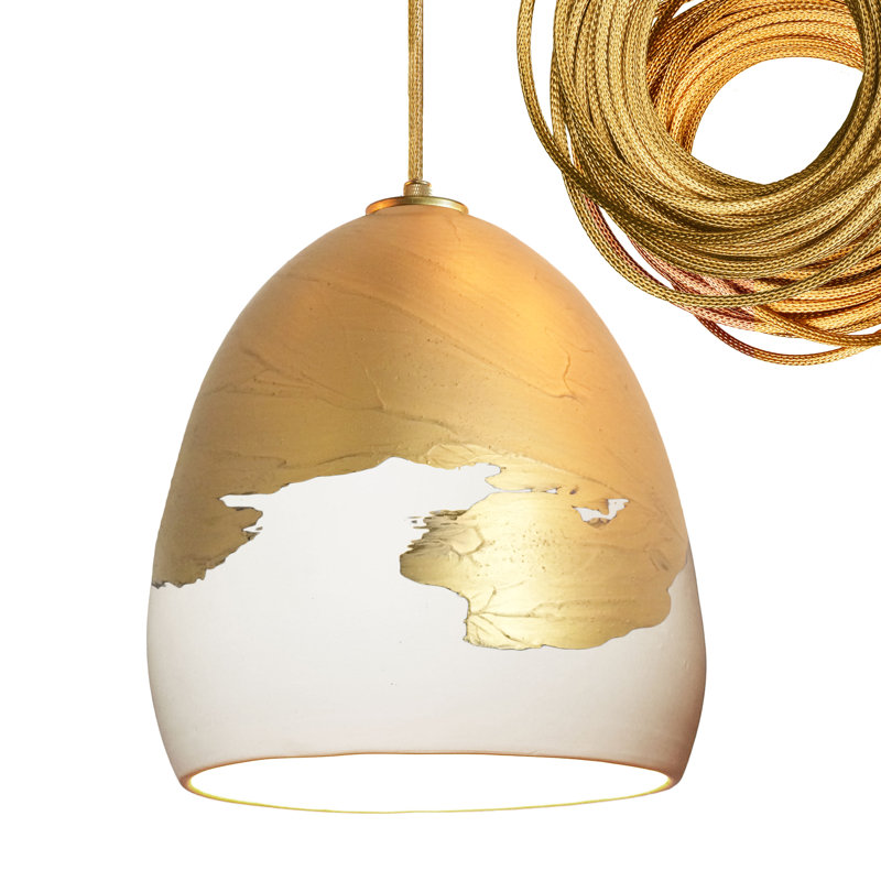Architect 1 - Light Pendant, UL Listed for Dry Locations, LED Bulb Included, White & Brass Ombre