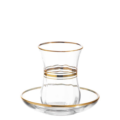 Glass Teacup and Saucer