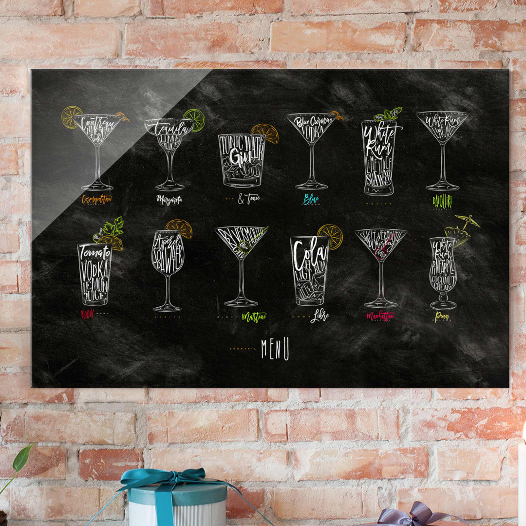 Glasbild Cocktail-Menü