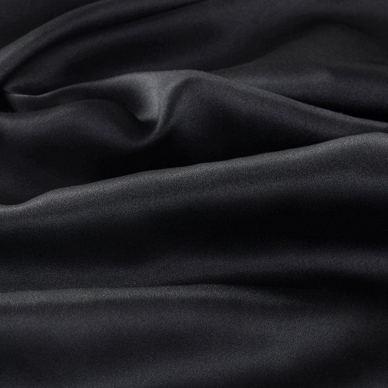 Silk 100% Mulberry Silk Pillowcase Single Piece, Queen, Black