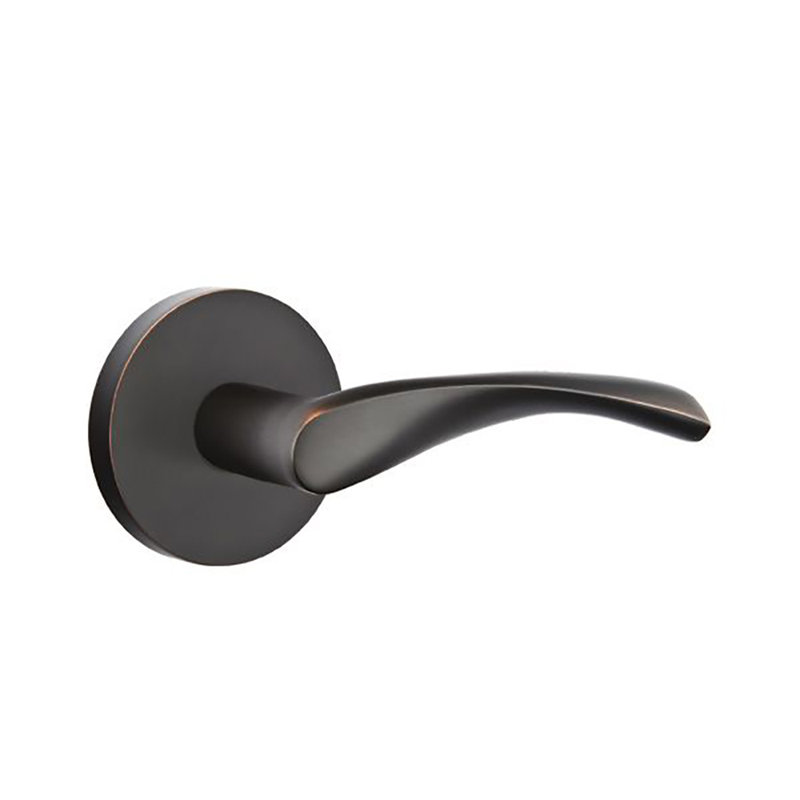 Triton Wave/Drop Passage (Hall & Closet) Door Lever with Round Rosette, Oil Rubbed Bronze, Left