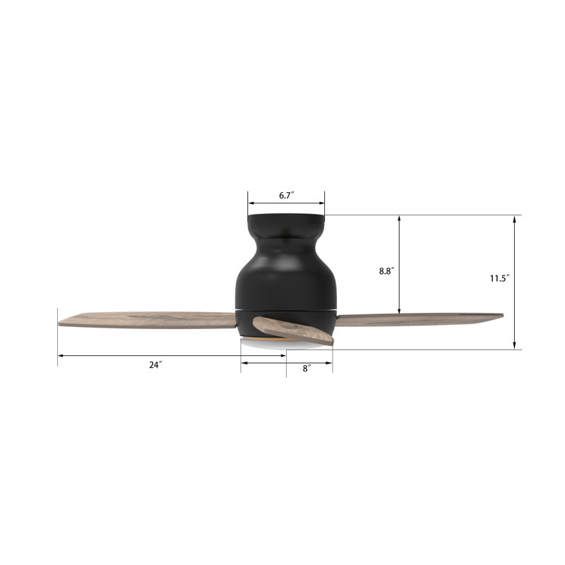 48'' Ceiling Fan with LED Lights, Wooden