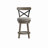Burt Wood Adjustable Height Swivel Stool With Metal X Back, Dark Gray With Gray
