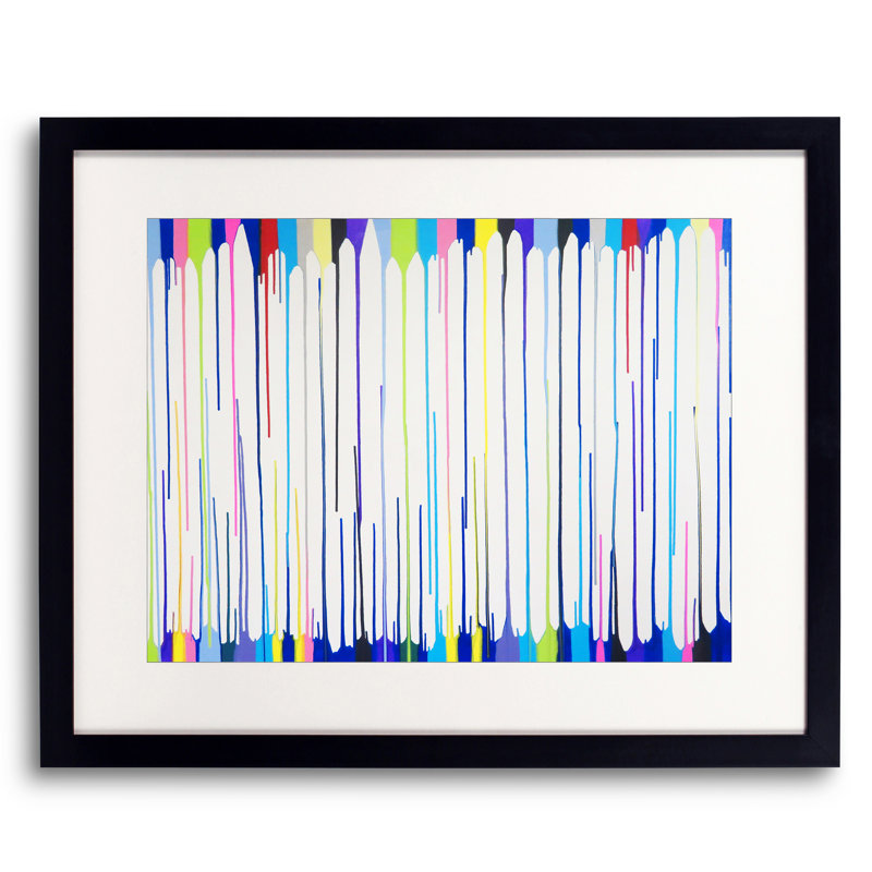 «Blue Kiss of Gravity» par Drew Gaffney - impression, Papier avec cadre noir, H 16 po x l 20 po