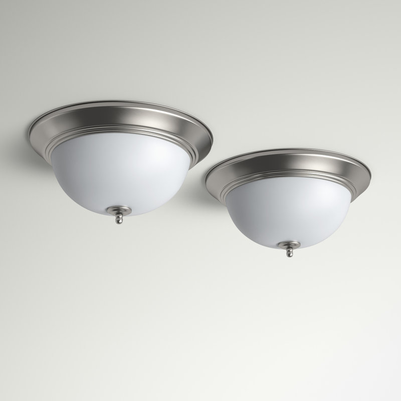 Plafonnier encastré 1 lumière Almaraz, Nickel satiné, H 5,5 po x l 11 po x P 11 po