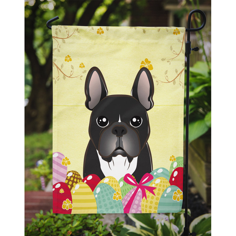 Drapeau de jardin Eron, Bouledogue français (noir)