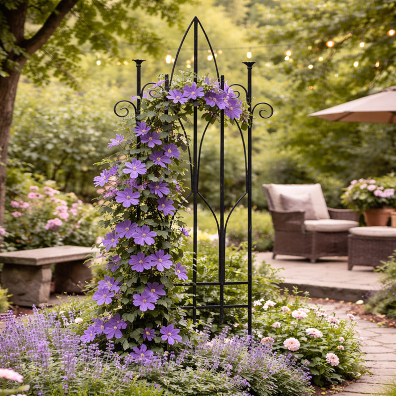 Ensemble de 2 panneaux de clôture en métal pour treillis de jardin pour la protection des plantes de la pelouse