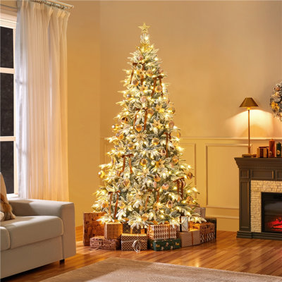 Sapin de Noël givré pré-éclairé