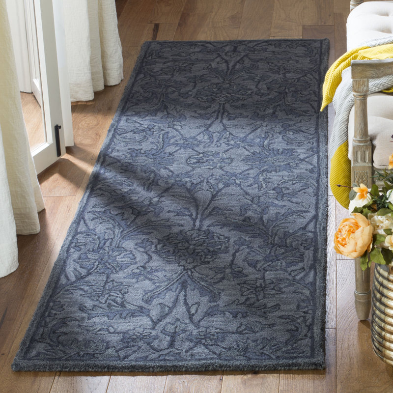 Tapis floral en laine touffeté à la main Dunbar, Tapis de couloir 2 pi 3 po x 6 pi