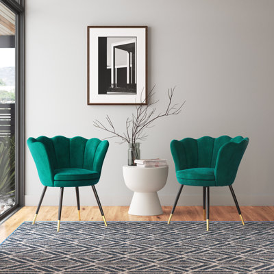 Fauteuil demi-tonneau en velours 28,35 po Willington