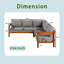Ensemble de conversation pour patio en bois massif Acacia, canapé d'extérieur toutes saisons avec structure en arc, comprenant 6 coussins de siège moelleux-1840443927